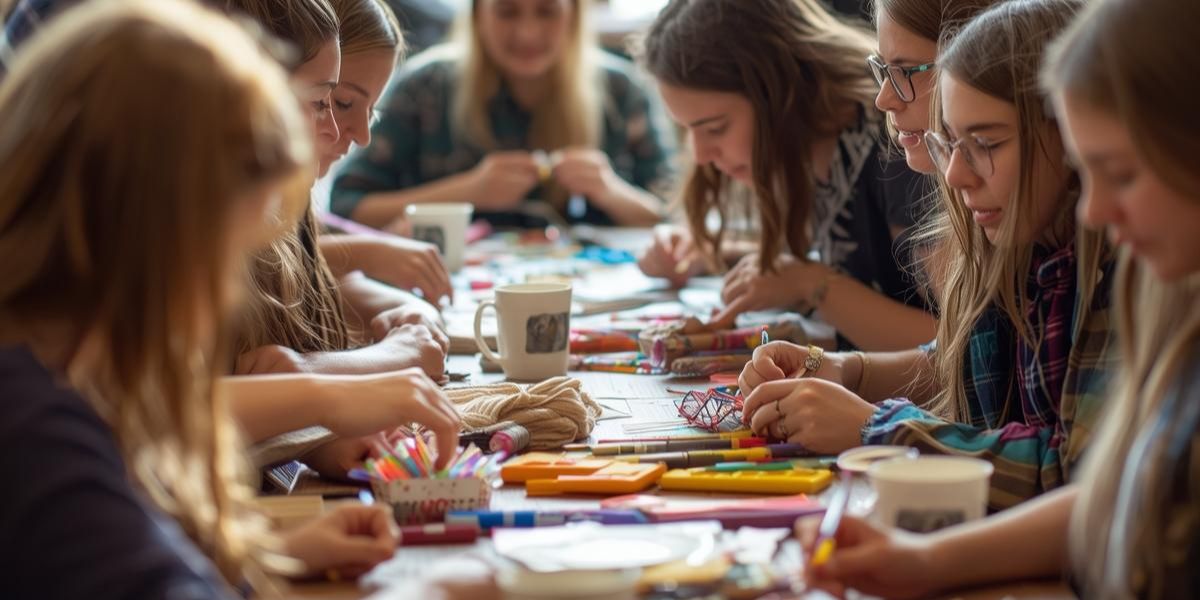 Oficina de artesanato sustentável promovendo integração e criatividade
